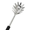 Storied Home Stainless Steel Slotted Pasta Server with Mango Wood Handle and Leather Tie, Black - 3 of 4