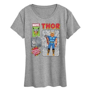 Women's - Marvel - Thor Action Figure Short Sleeve Graphic T-Shirt - 1 of 4
