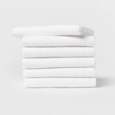 6pk Cotton Dishcloths White - Room Essentials™ : Target