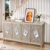 Modern 4-Door Cabinet with Mirrored Decorative Doors,for Bedroom,Living Room,Office - 3 of 4