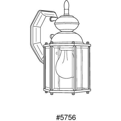 Progress Lighting Savannah 1-Light Wall Lantern in Matte Black with Clear Beveled Glass Panels