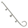 Black Bow Jewelry Stainless Steel Fleur De Lis Adjustable Anklet And Bracelet, 7-10 Inch - 2 of 4