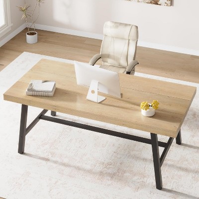 coucheta Industrial Dining Table for 6~8 People, 78.7" Long Rectangle Dining Tables with Sturdy Metal Frame, Dinner Tables for Kitchen, Dining Room