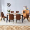 NicBex Dining Table Set Wood-Textured MDF Dining Table with Brown Suede Chairs for Kitchen - 3 of 4