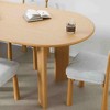 Lirago Solid Wood Oval Dining Table for 6 People Nordic style 67*33.5 Natural - 3 of 4