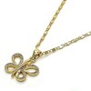18K Gold Filled Butterfly Necklace – White Micro Pavé, Polished Finish, Fancy Golden Tone - 2 of 2