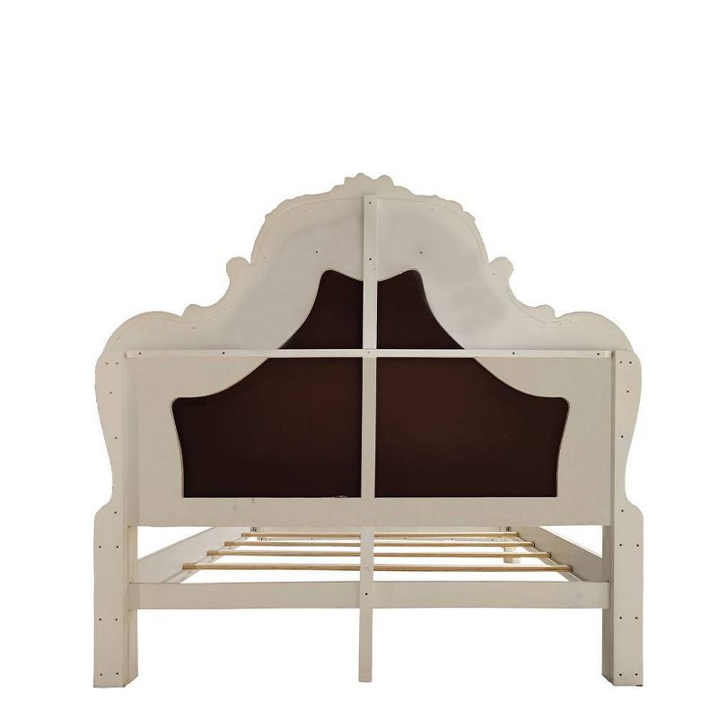 91&#34; Queen Bed Dresden Bed Synthetic Leather and Bone White Finish - Acme Furniture, 2 of 8