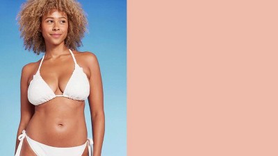 Women s Crochet Halter Triangle Bikini Top Shade Shore Target