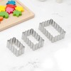 Unique Bargains Cookie Cutters 3-Piece Square Cookie Cutter Set Dishwasher Safe Stainless Steel Silver Tone 1Set - 2 of 4