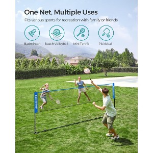 Adjustable Badminton Net for Volleyball & Pickleball, 13ft Wide Foldable Nylon Net with Poles, Indoor Outdoor Use for Kids & Adults - 1 of 4