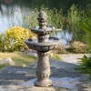 Teamson Home 39" Metal Fiberglass and Polyresin 2-Tier Birdbath Water Fountain Light Gray - 2 of 4