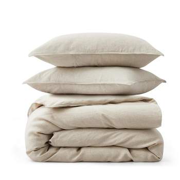 Peace Nest Classic 100% Linen Duvet Cover and Pillow Sham Set