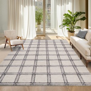 Garvee Area Rugs for Living Room Bedroom Modern Geometric Checkered Rug Non-Slip Stain-Resistant Carpet - 1 of 4