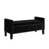 48"L Velvet Storage Bench, End Of Bed Upholstered Tufted Button Storage Bench With Nails Trim, Storage Velvet Rectangular Bed Bench - 2 of 4