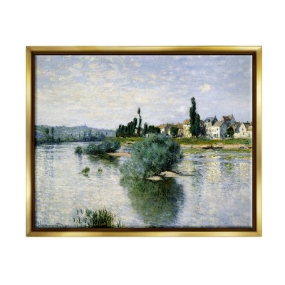 Stupell Industries Countryside Homes Lake Landscape Monet Classic Painting