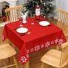Christmas Snowflake Tablecloth Solid Xmas Table Cloth Holiday Decorative Tablecovers for Indoor Outdoor Party Kitchen Dining - 4 of 4