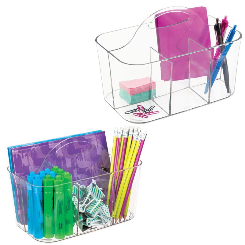 mDesign Small Plastic Caddy Tote for Desktop Office Supplies, 1 of 10