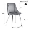 NicBex Set of 4 Dining Chair Upholstered Velvet Dining Room Furniture Side Chair with Metal Legs - 3 of 4