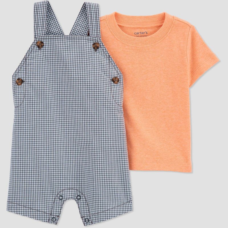 Carter&#39;s Just One You&#174; Baby Boys&#39; Gingham Overalls - Orange, 1 of 7