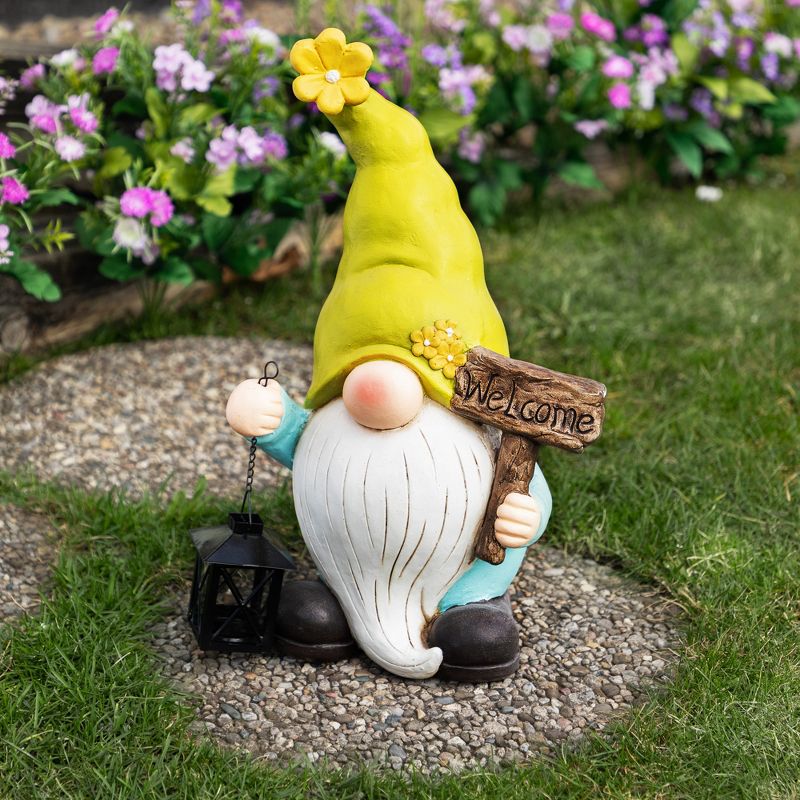 Northlight Welcome Gnome with Lantern Outdoor Garden Statue - 17.75", 2 of 9