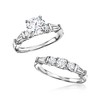 Ross-Simons 2.60 ct. t.w. CZ Bridal Set: Engagement and Wedding Rings in Sterling Silver - 4 of 4