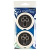 Dicksons Cross Black and Silver Tone 2.5 Inch Ceramic Car Coasters Pack of 2 - 2 of 2