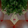 Northlight 48" Red and Brown Burlap and Plaid Reindeer Christmas Tree Skirt with Tassels - 2 of 4