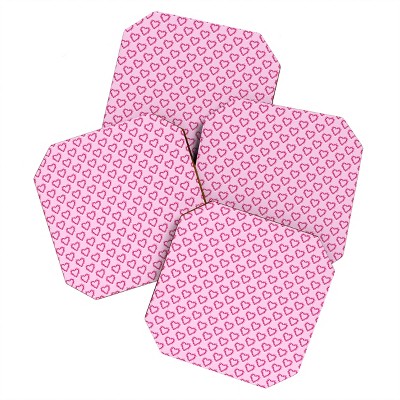 Lisa ArgyropolousMini Hearts Pink Set of 4 Coasters - Deny Designs