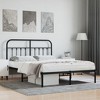 vidaXL Black Metal Bed Frame with Headboard - Robust Steel Construction, Extra Storage Space - 2 of 4