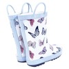 Hudson Baby Infant Girl Rain Boots, Blue Butterflies - 3 of 4