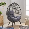 Coolbibila Indoor Rattan Egg Chair Lounge Seat Chair,Wicker Teardrop Chair,Outdoor Patio Garden Egg Chair With Stand and Waterproof Cushion - 2 of 4