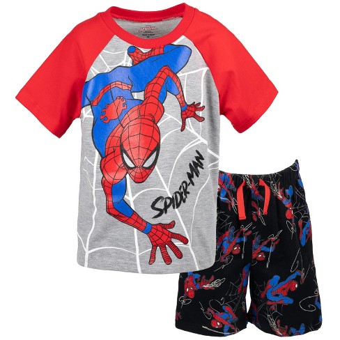 Marvel Avengers Spider-man Little Boys Graphic T-shirt & Shorts Black ...