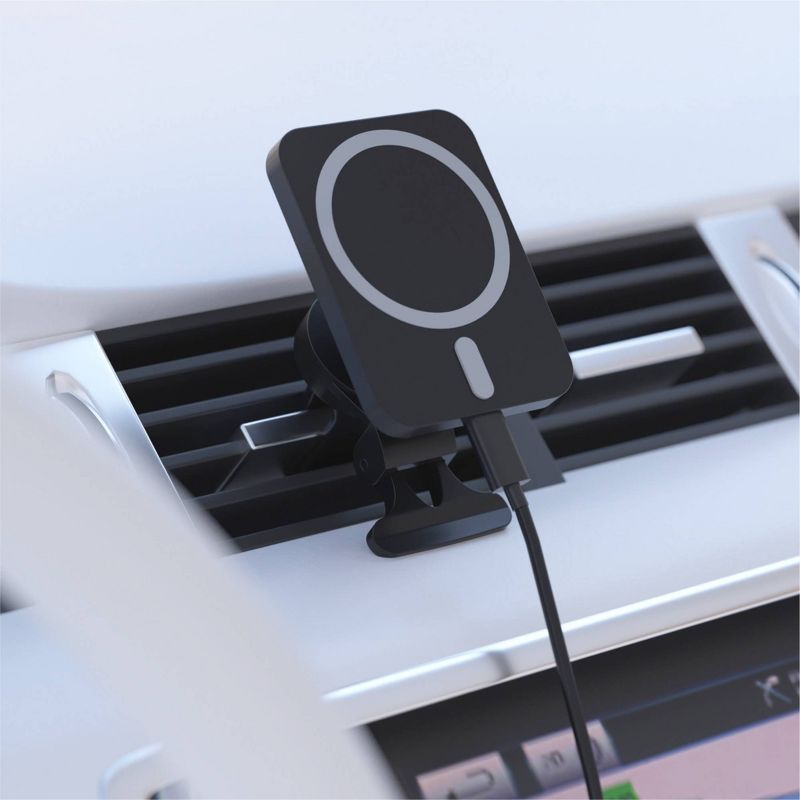 Just Wireless Magnetic Charging for MagSafe Charger Car Mount - Black, 5 of 8