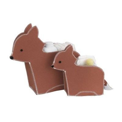 Little Love by NoJo Orange Fox Felt Storage Caddy - 2pc