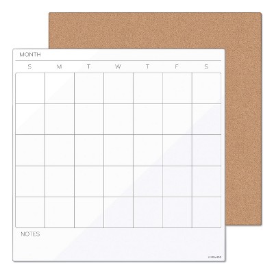 U Brands Tile Board Value Pack w/Undated One Month Calendar 14 x 14 White 3889U00-01