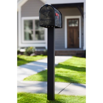 Brighton Black Aluminum Top Mount Mailbox Post, 51" Height