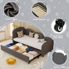 Twin Size Upholstered Daybed with Trundle for Bedroom and Living Room - 3 of 4