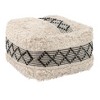 Ottoman 15.7"H Beige & Black – Handwoven 100% Cotton Seat with Foam Cushion, Modern Boho Indoor Accent by Zuo Modern - 4 of 4