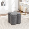 SEYNAR Modern Glam Teddy Velvet Flower Shape Storage Ottoman - 2 of 4