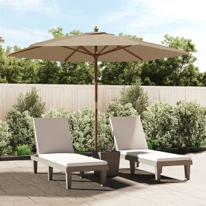 vidaXL Garden Parasol Taupe Polyester 94.5 in high Height-Adjustable - 1 of 4