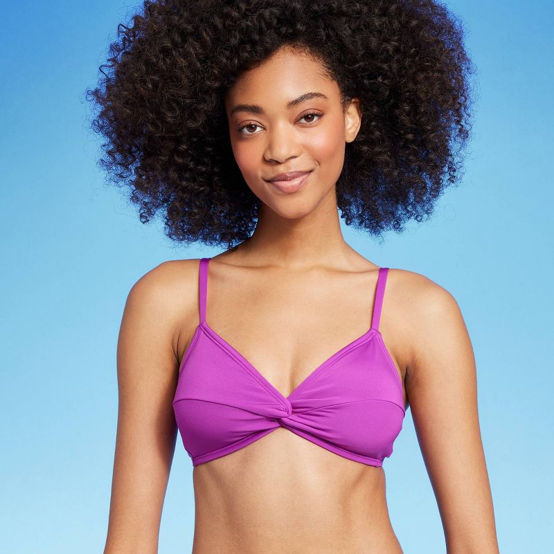 Women's Twist-Front Bikini Top - Shade & Shore™ Purple, 4 of 7