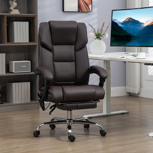 Okak Massage Computer Chair with 6 Vibration Points and Heat, Office Chair with Footrest and Tilt Function, Comfy Chair for Study, Office - 1 of 4