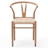 Grungis Wishbone Modern Dining Chairs with Adjustable Feet,Metal Dining Chairs with Woven Cushion,Rattan Dining Chair for Kitchen,Set of 2,Natural - 3 of 4