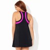 Swimsuits for All Women's Plus Size High Neck Two Piece Racerback Swimdress - 3 of 4