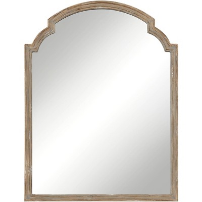 Uttermost Greta Faux Wood Finish 30" x 39 1/2" Arch Top Wall Mirror