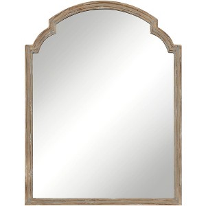Uttermost Greta Faux Wood Finish 30" x 39 1/2" Arch Top Wall Mirror - 1 of 4
