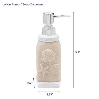 Beach Sand Coastal Shell Resin Bathroom Accessory Set, 4 Piece
