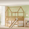 Bunk Bed With Convertible Slide And Ladder, Wooden Bed Frame With Safety Guardrail, Wood Slats, Wood Bunk Bed For Juniors, Boys, Girls, Kids - 2 of 4