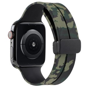 HTUTWOO Apple Watch Band Cool Camouflage Print Bands 42/44/ 45mm, Silicone Sport Wristband Strap for iWatch SE and Series 8/7/6/5/4/3/2/1 - 1 of 4