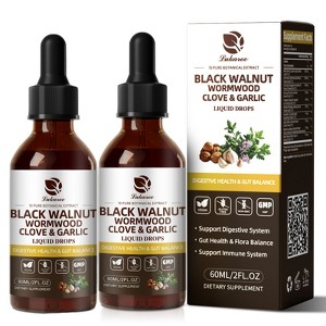 Lukaree Black Walnut Wormwood Drops with Oregano Garlic & Berberine - Rapid Gut Cleanse & Digestive Health (98% Absorption) - 1 of 4